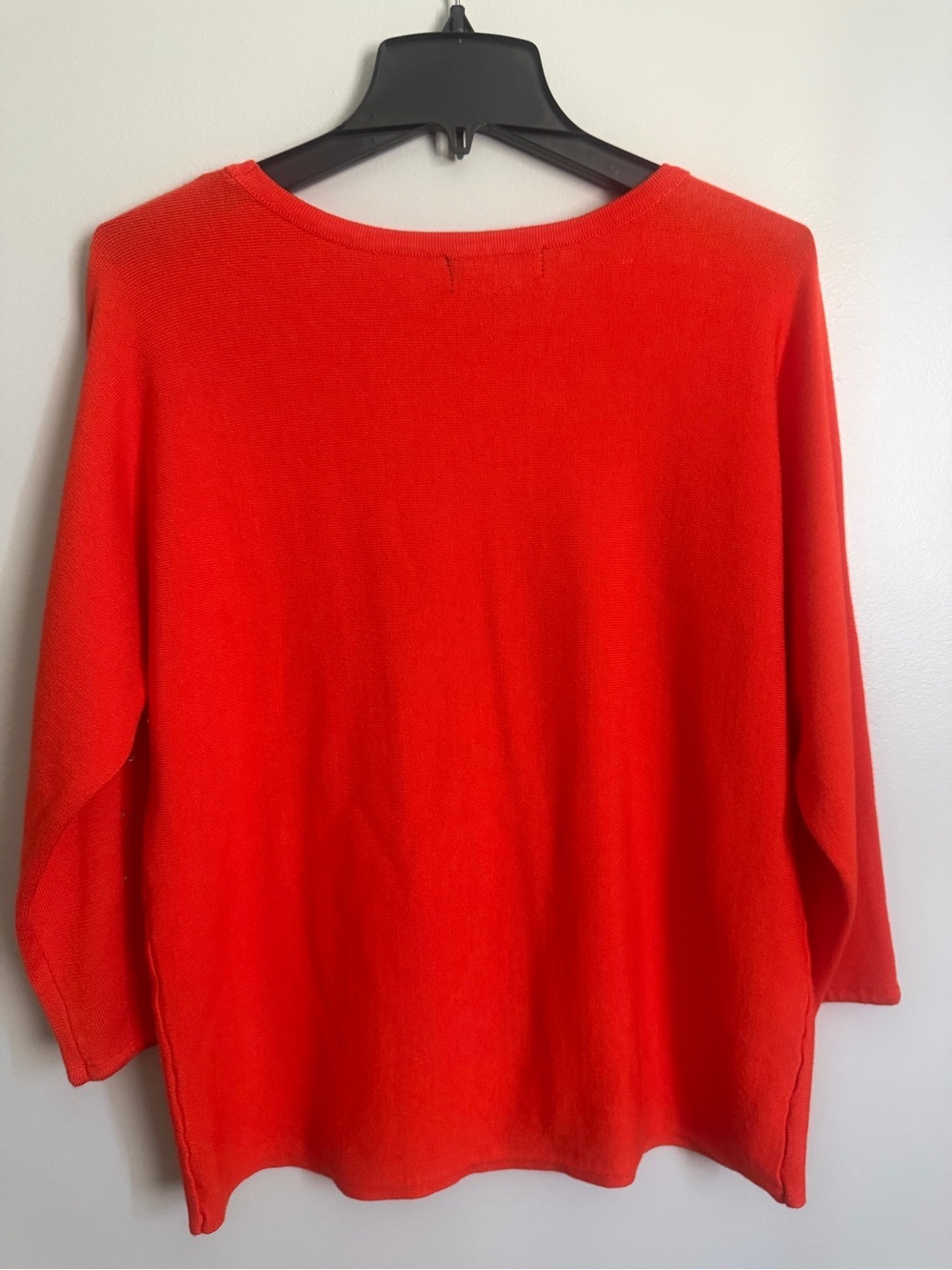 Madison Orange Sweater with Gold Stud Embellishments 3/4 sleeve Size Large - Picture 8 of 10